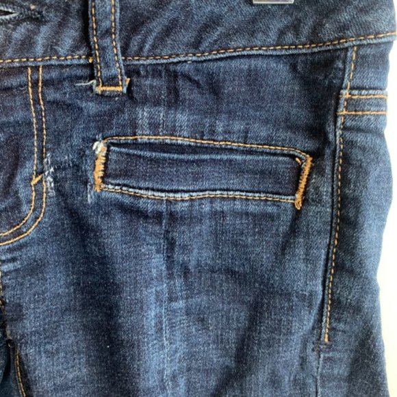 American Eagle Dark Wash Hipster Hand Cut Denim Shorts - Picture 7 of 7